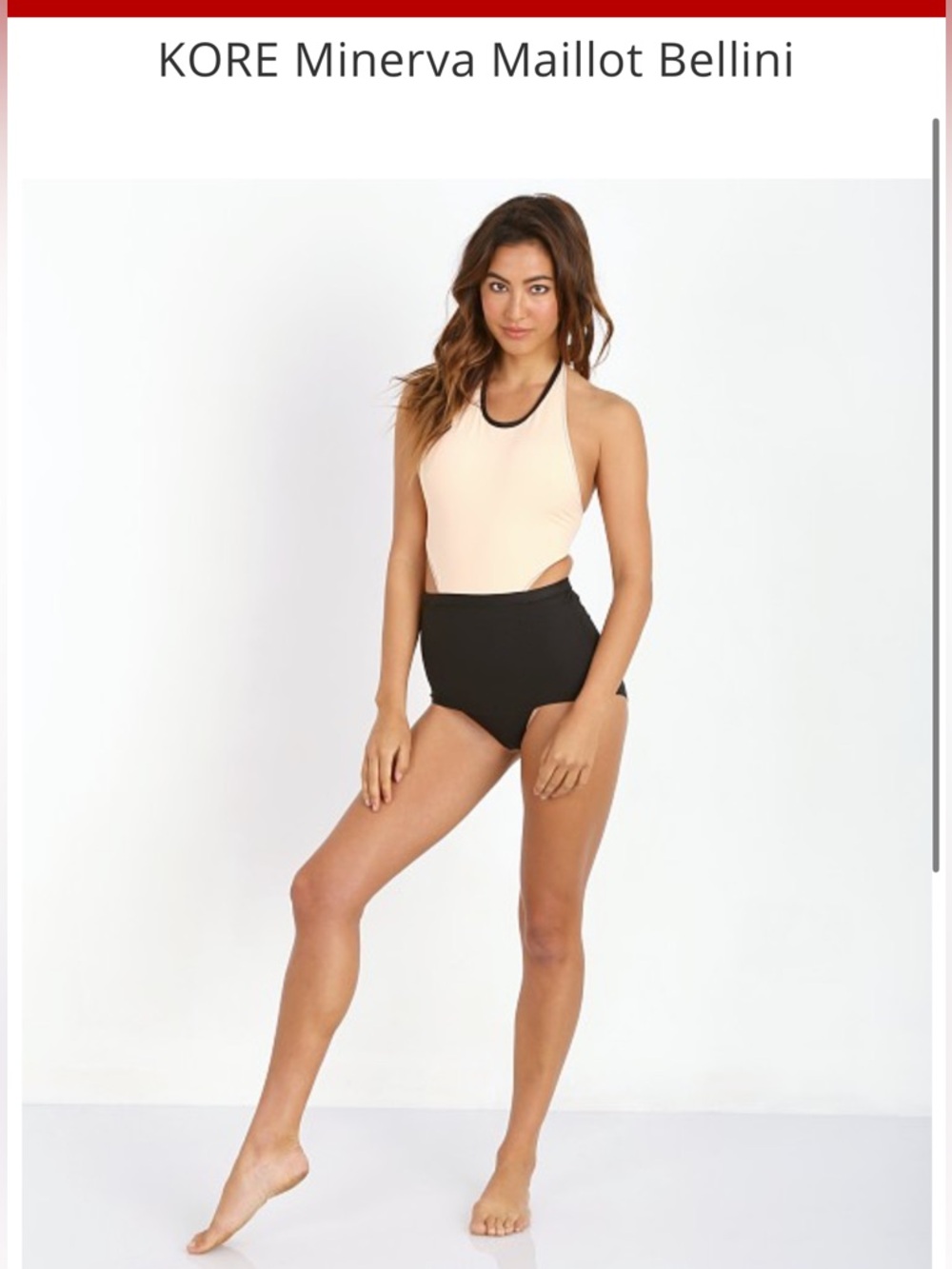 NEW KORE Swim Two-Tone Black & Cream Bikini Minerva Maillot Bellini Onepiece